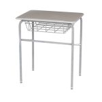 Hard Plastic Study Top Desk with See-Thru Basket